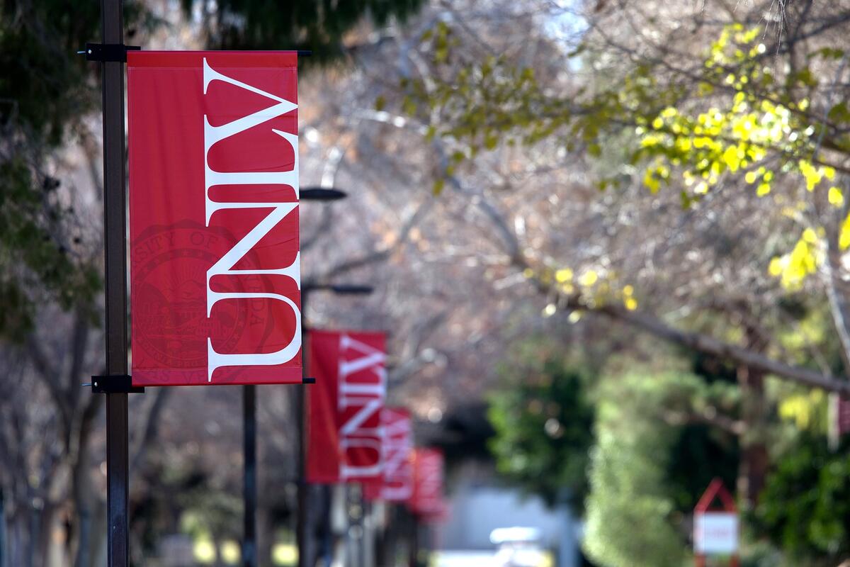 A UNLV banner